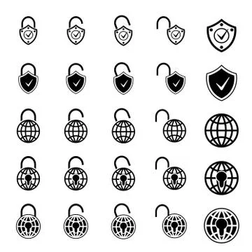 Set with lock icons イラスト素材