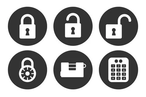 Set of lock icons Stock Illustration