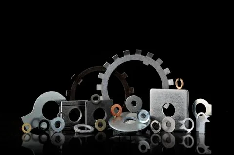 Set of lock washers Stock Photos