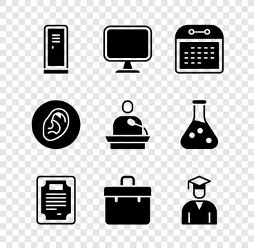 Set Locker or changing room, Computer monitor, Calendar, Certificate templa.. Stock Illustration