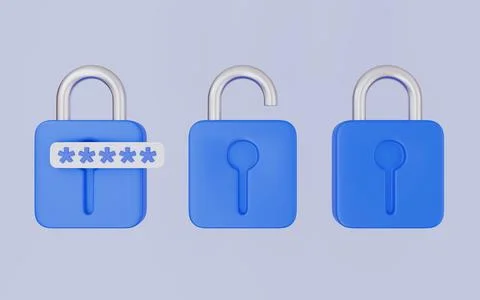 Set of Locks, Padlock and more, Set for security, Data protection イラスト素材