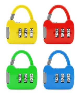 Set of locks Stockfoto's