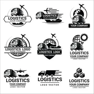 Set of logistics logos design vector Stock Illustration