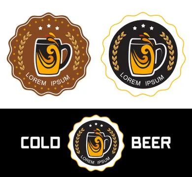 Set Logo beer shop. Stock Illustration