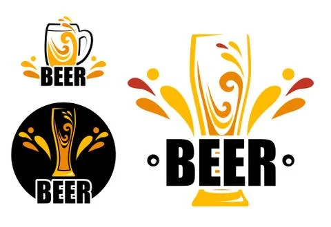 Set Logo beer shop. Stock Illustration