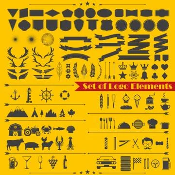 Set of logo elements Stock Illustration
