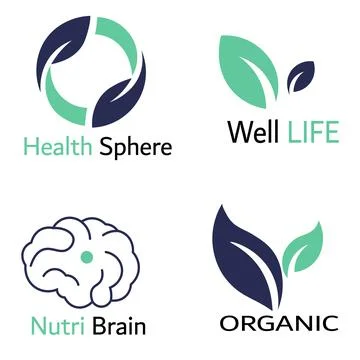 Set logo healthy 14 Stock Illustration