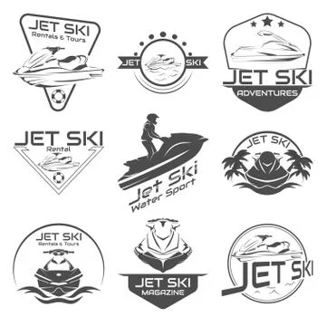 Set Logo jet ski, scooter Stock Illustration
