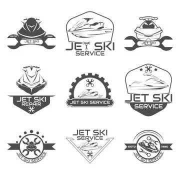 Set Logo jet ski, scooter Stock Illustration