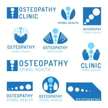 Set logo osteopathy Stock Illustration