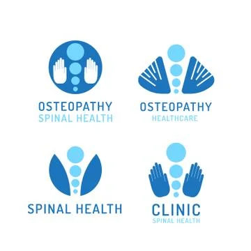 Set logo osteopathy Stock Illustration