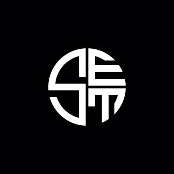 SET logo SET icon SET monogram SET letter minimalist Circle flat Unique mod.. Stock Illustration