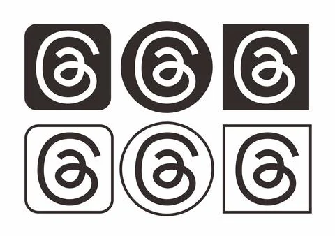 Set logo of THREADS an instagram app Stock Illustration