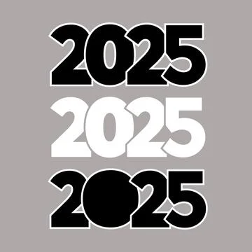 Set of Logos 2025. Simple and concise design. Stock Illustration