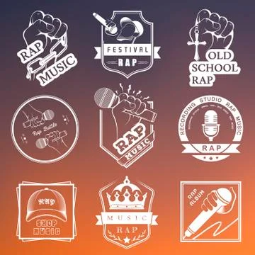 Set logos and Badges Rap Music Free Stock Illustration