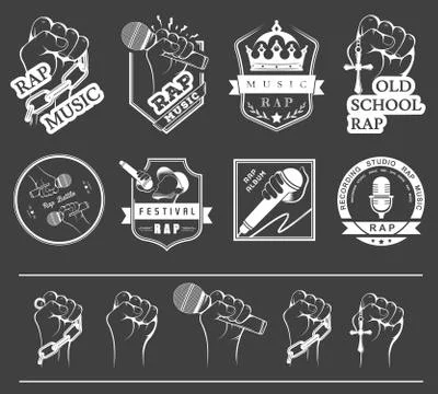 Set logos and Badges Rap Music Illustrazione stock gratuita