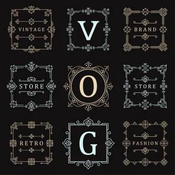 Set Logos and Ornament Stock Illustration