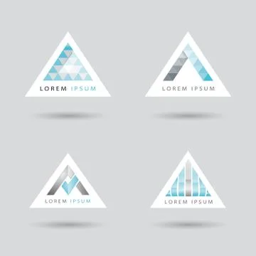 Set of logos with an arrow or triangle shaped logo Stock Illustration