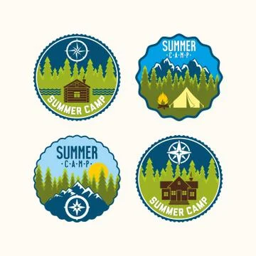 Set of logos for camping Stock Illustration