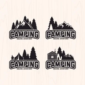 Set of logos for camping Stock Illustration