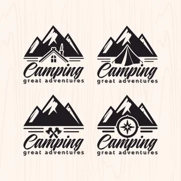 Set of logos for camping Stock Illustration