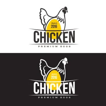 Set of logos with chicken Stock Illustration