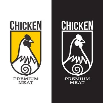 Set of logos with chicken Stock Illustration