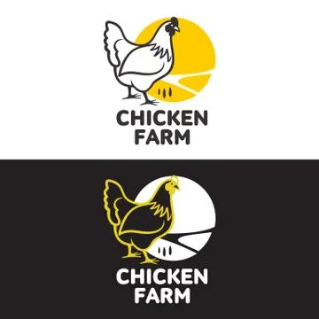 Set of logos with chicken Illustrazione stock