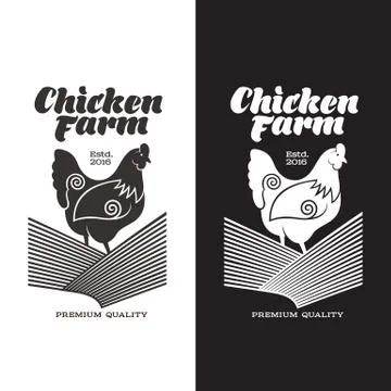 Set of logos with chicken Stock Illustration