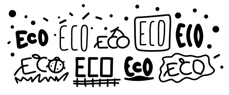 A set of logos eco Illustrazione stock