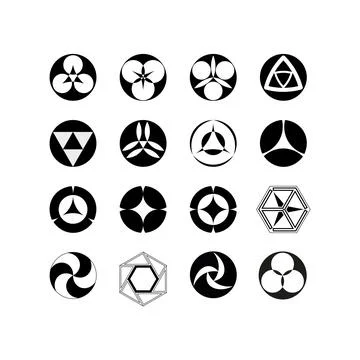 Set of logos, geometric patterns, circle, Vector 10 Stock Illustration