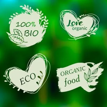 Set of logos, icons, design elements. Natural food, organic food, veggie food Illustrazione stock
