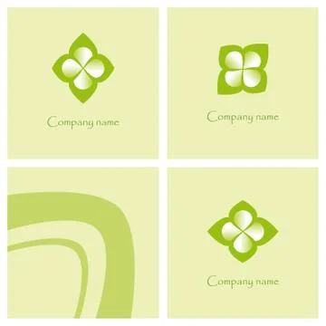 Set of logos with natural elements Stock Illustration