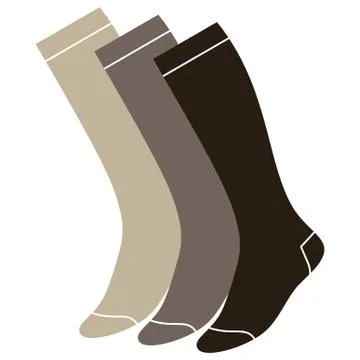 Set of long socks isolated on white background Stock Illustration