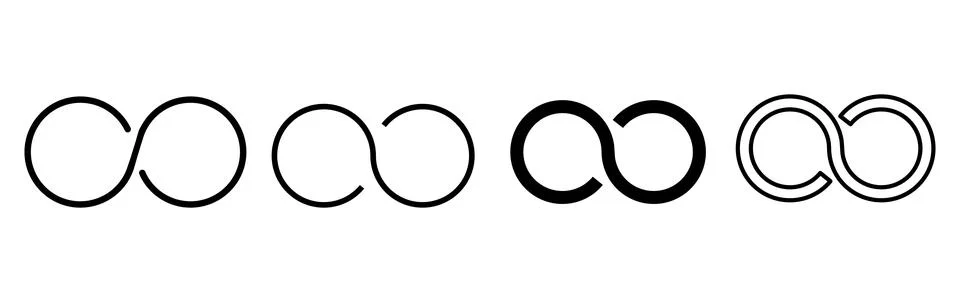 Set of Loop icons or infinity symbols vector イラスト素材