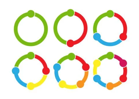 Set of looped colored elements to illustrate a plan, strategy, or business de Stock Illustration