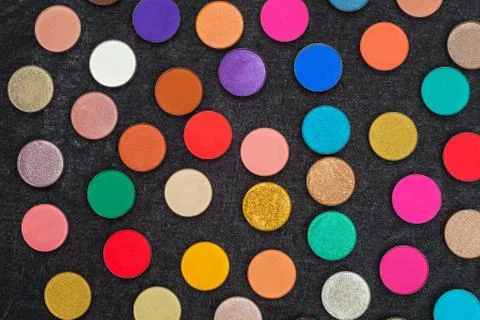Set of lots of eyeshadows Stock Photos