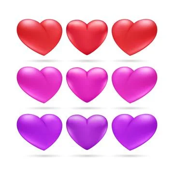 Set love 3d Stock Illustration