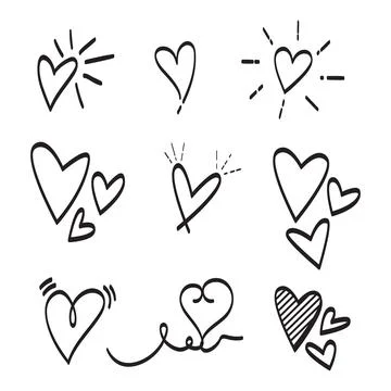 Set of love vector illustration hand drawn Illustrazione stock