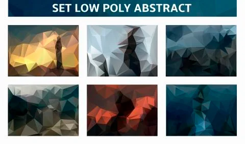 Set low poly abstract background Ilustración de archivo