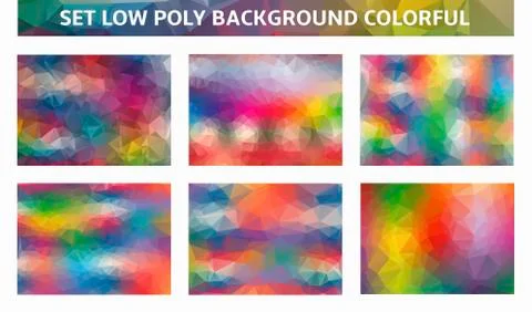 Set low poly colorful backgrounds イラスト素材