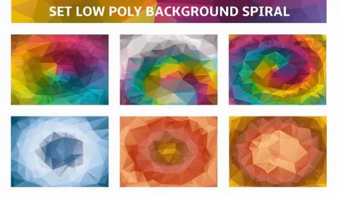 Set low poly spirals background イラスト素材