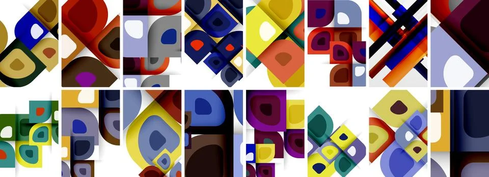 Set of low poly triangles poster geometric backgrounds. Vector Illustration For Stock Illustration