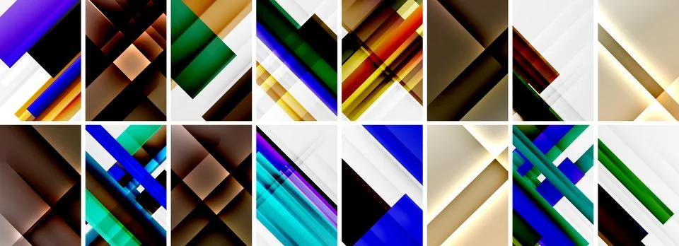 Set of low poly triangles poster geometric backgrounds. Vector Illustration For Stock Illustration