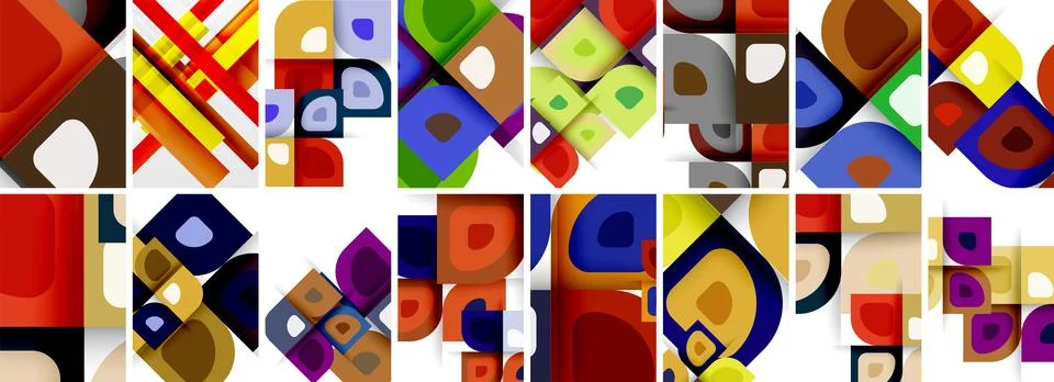 Set of low poly triangles poster geometric backgrounds. Vector Illustration For Stock Illustration