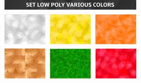 Set low poly various colors Illustrazione stock