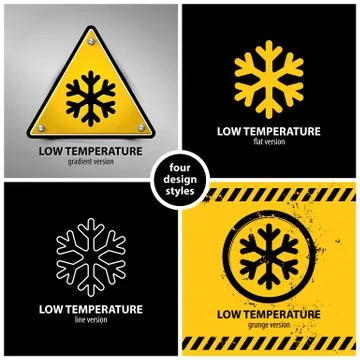 Set of low temperature warning symbols Stock Illustration