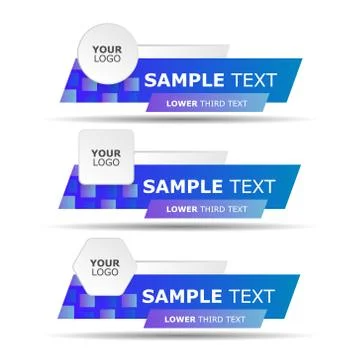 Set of lower third modern design template collection Illustrazione stock