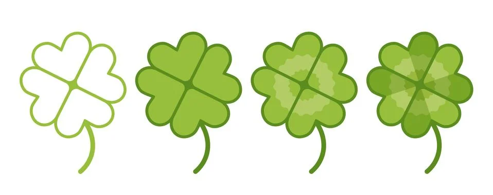 Set lucky clover Stock Illustration