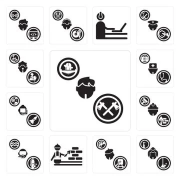 Set of Lumberjack, Maid, Painter, Construction worker, Diver, Builder, Astron Illustrazione stock gratuita